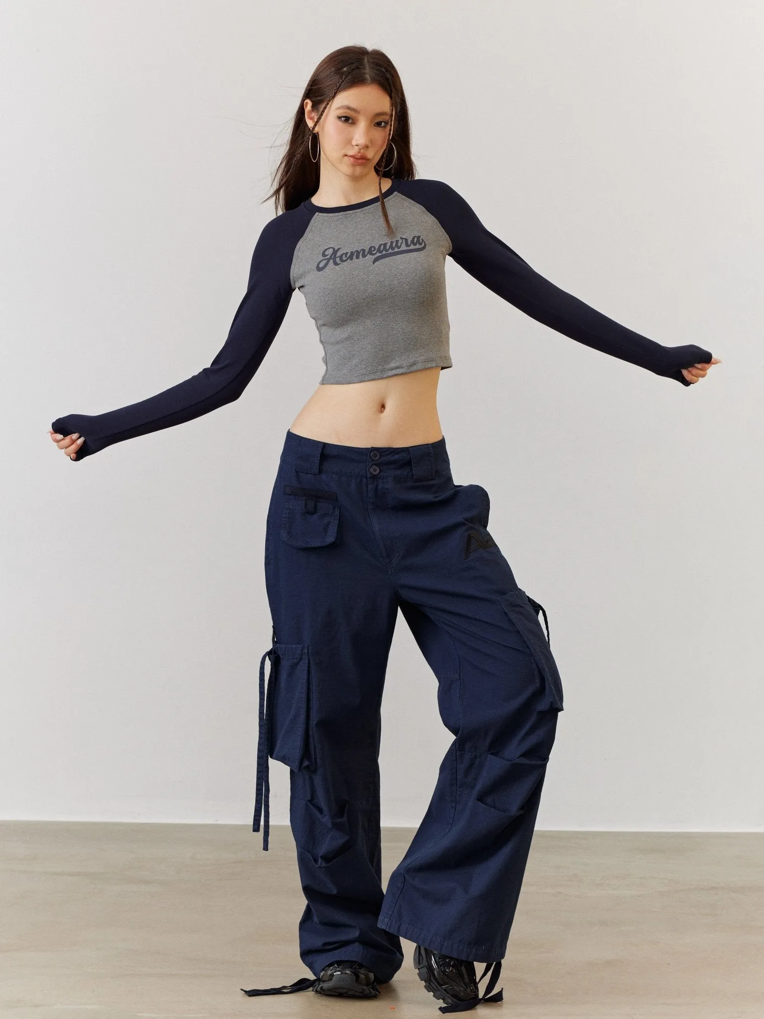 ACMEAURA Wide-Leg Cargo Pants