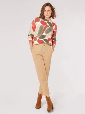 Apricot Straight Leg Twill Trousers