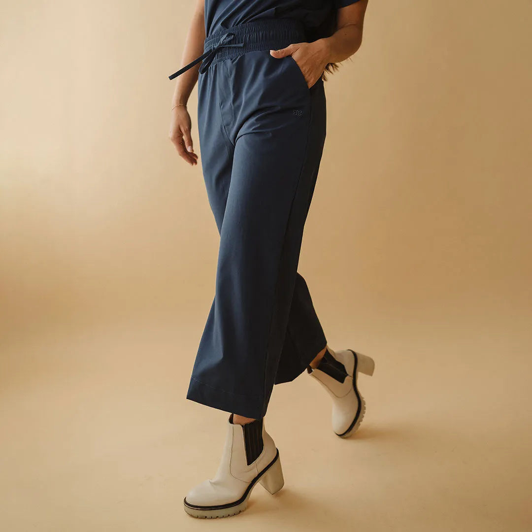 Audrey Wide Leg Pants, Indigo