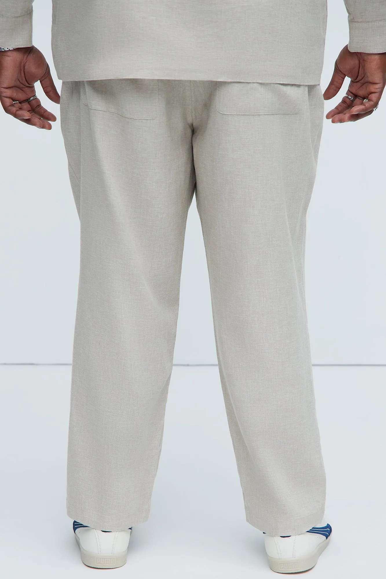 Bahamas Straight Linen Pants - Stone