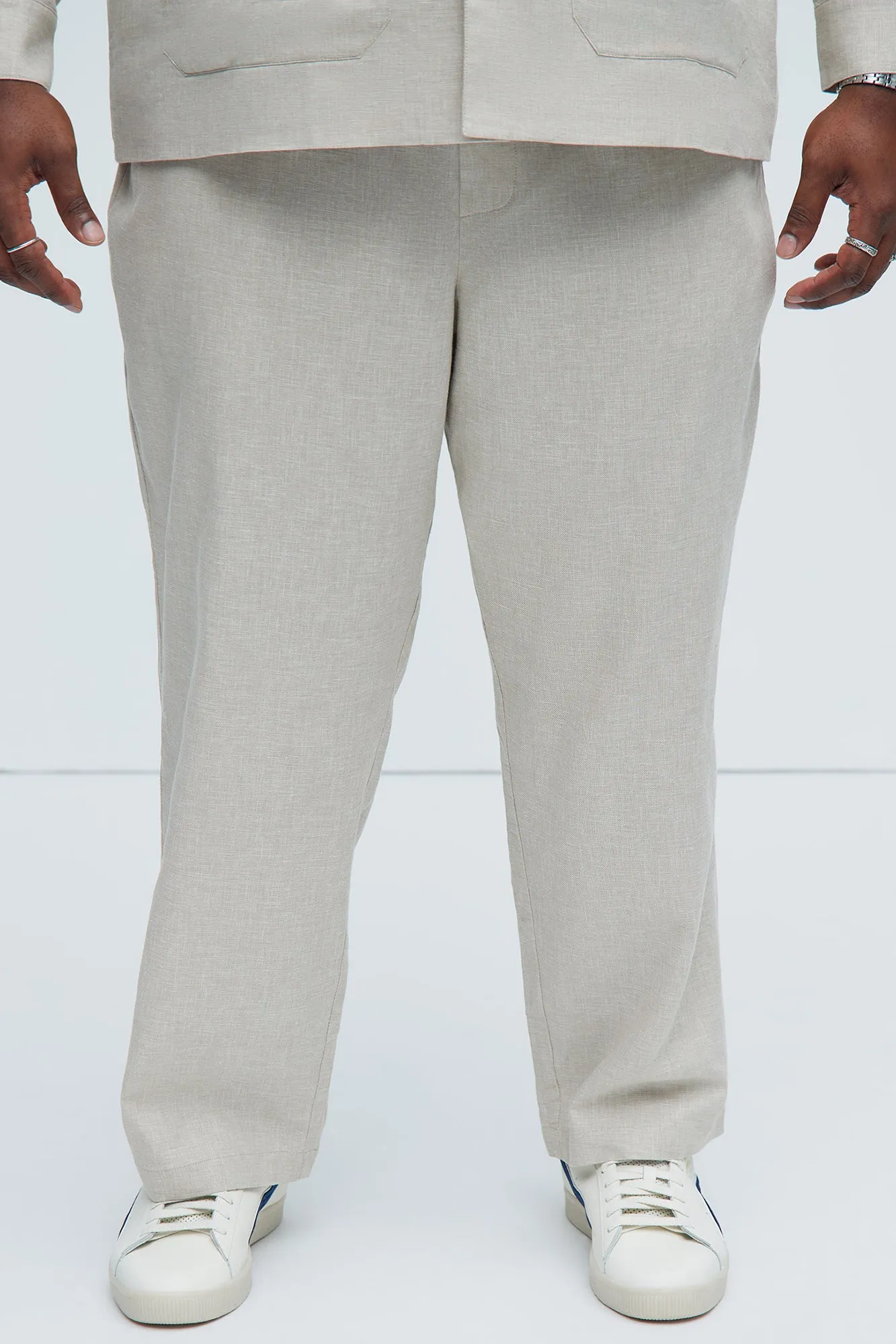 Bahamas Straight Linen Pants - Stone