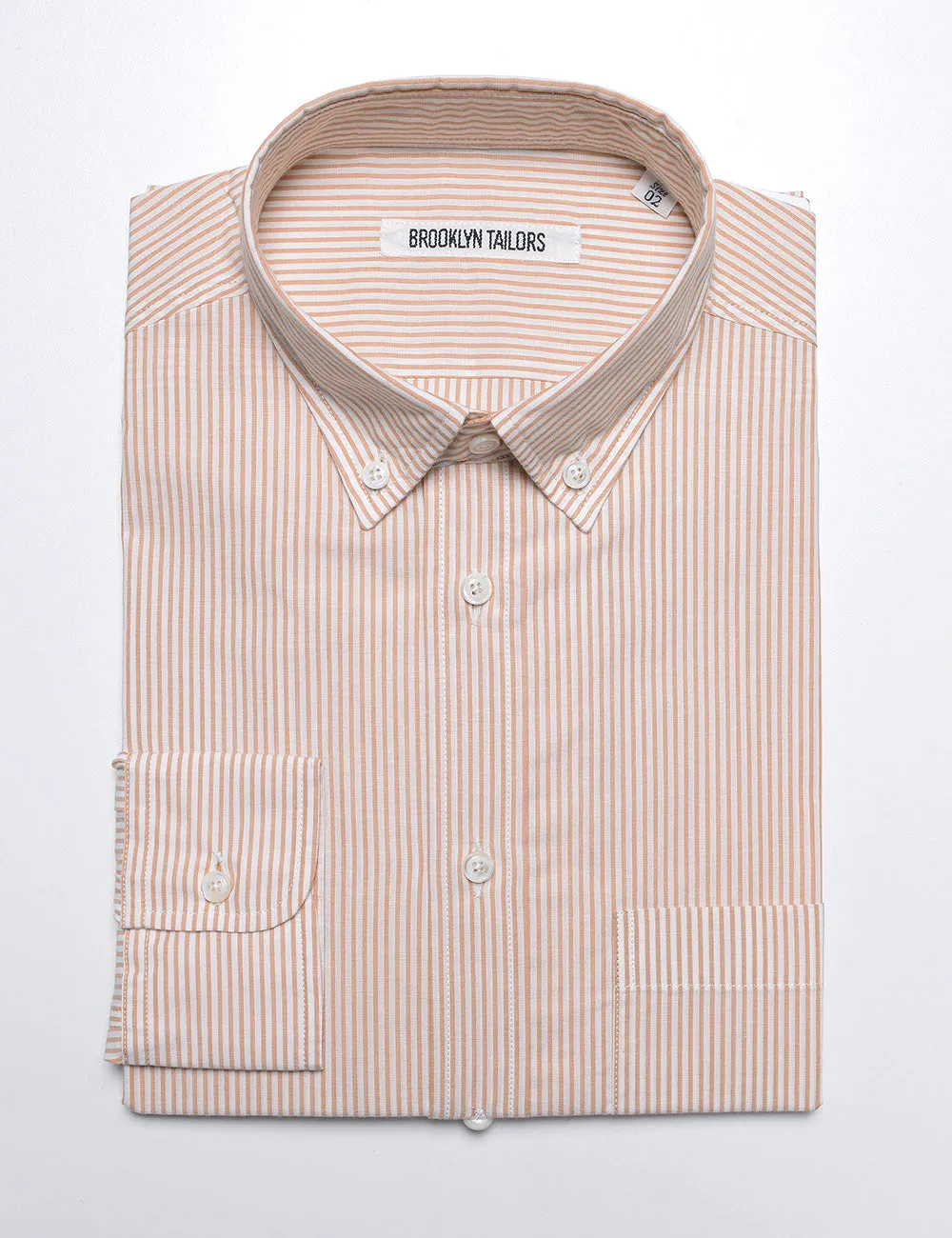 BKT10 Slim Casual Shirt in Thin Stripe - Ochre and White