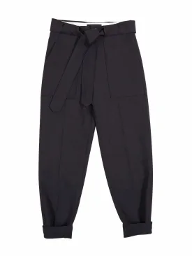 Black wool trousers