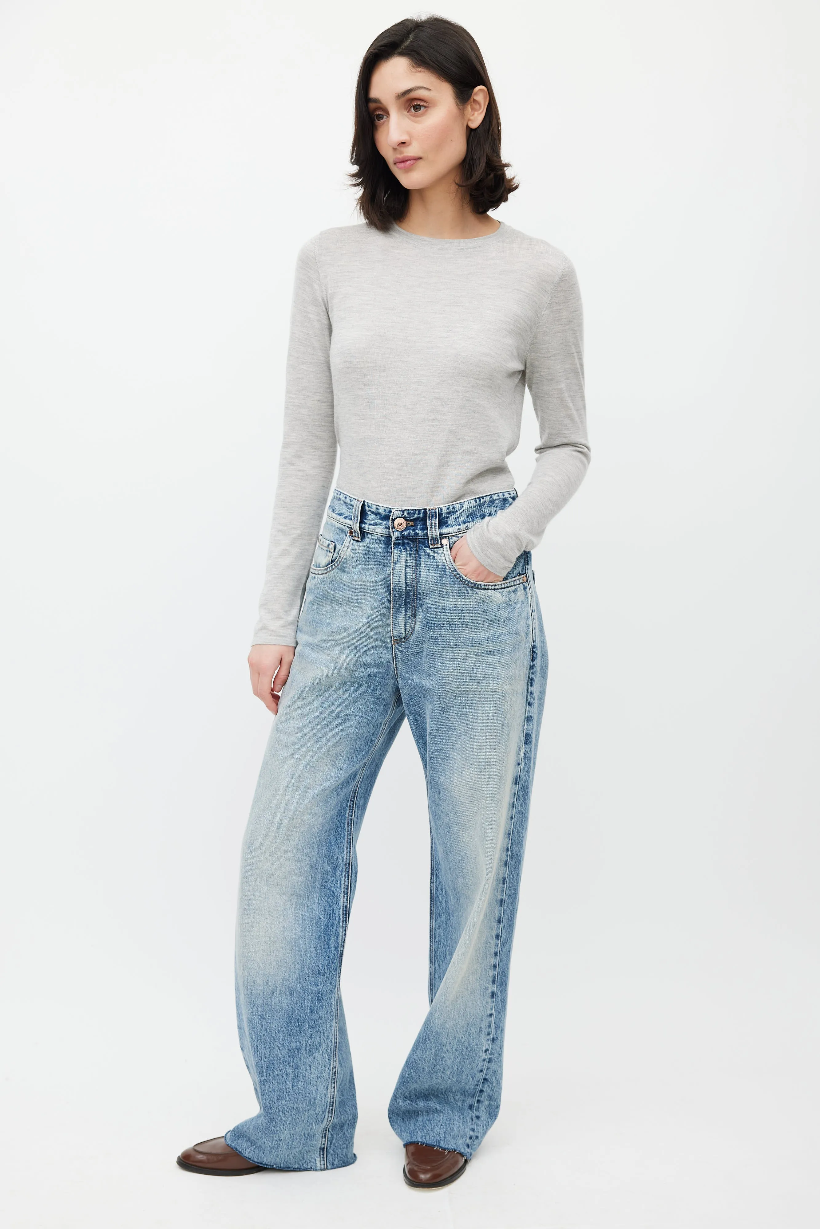 Blue Wide Leg Jeans