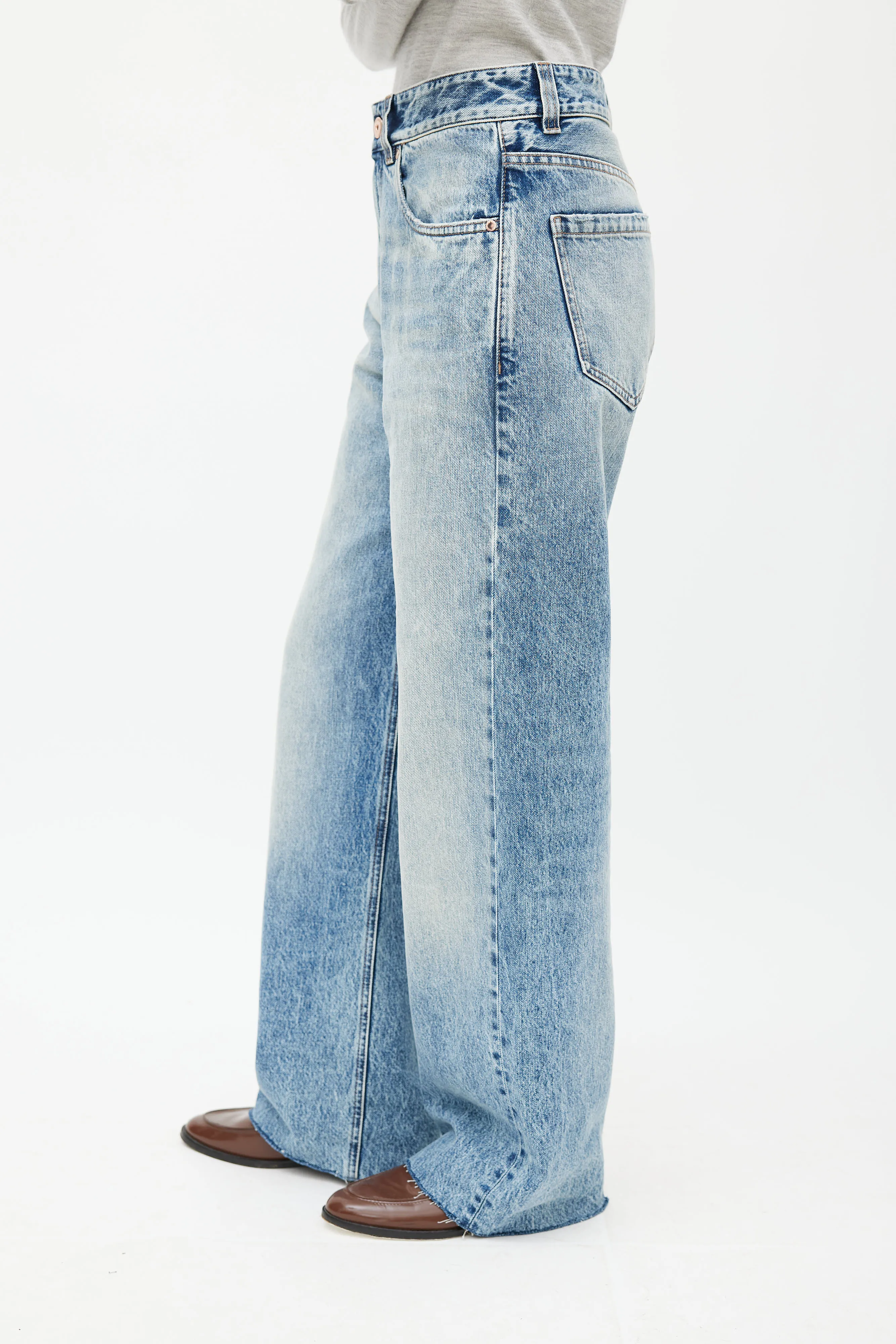 Blue Wide Leg Jeans