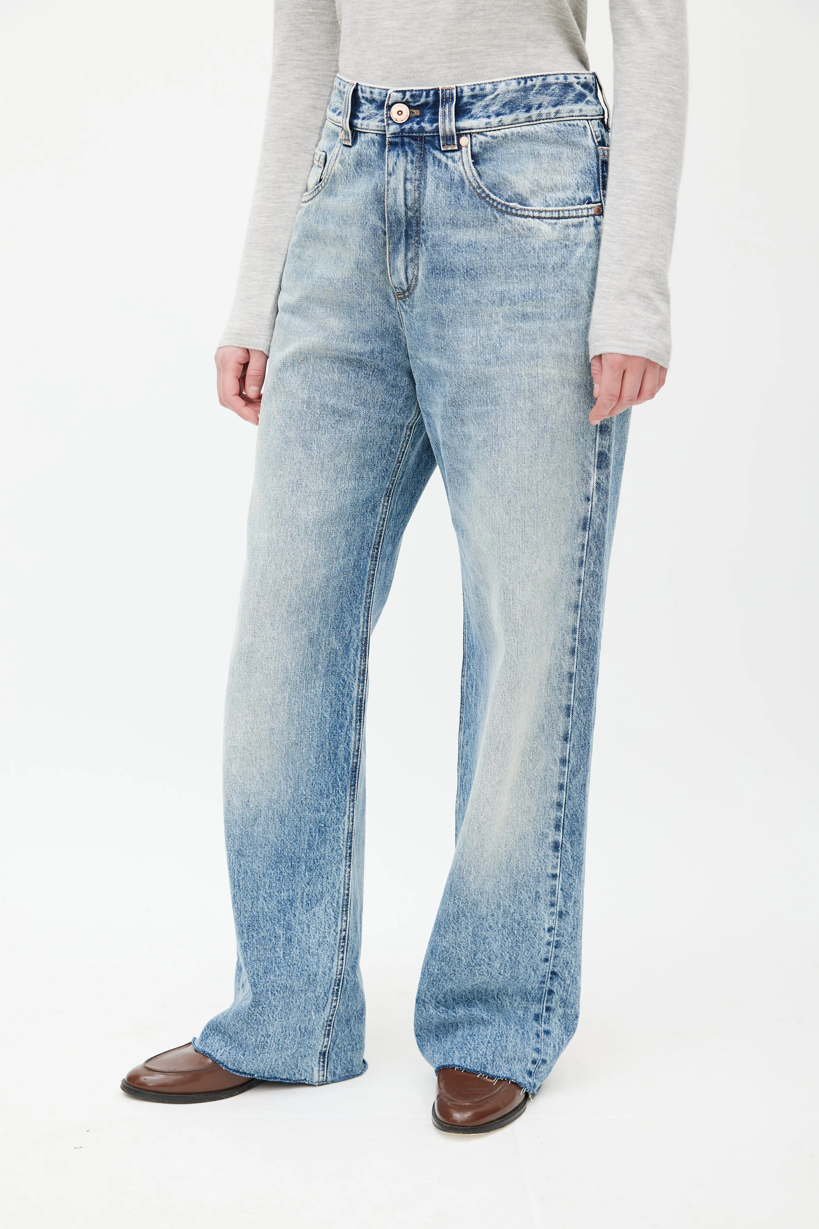 Blue Wide Leg Jeans