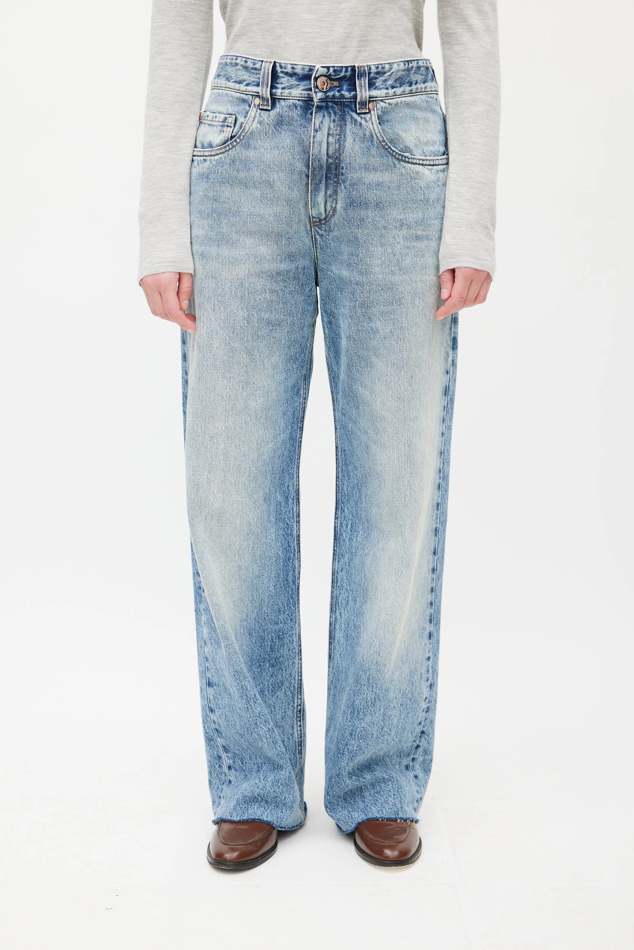 Blue Wide Leg Jeans