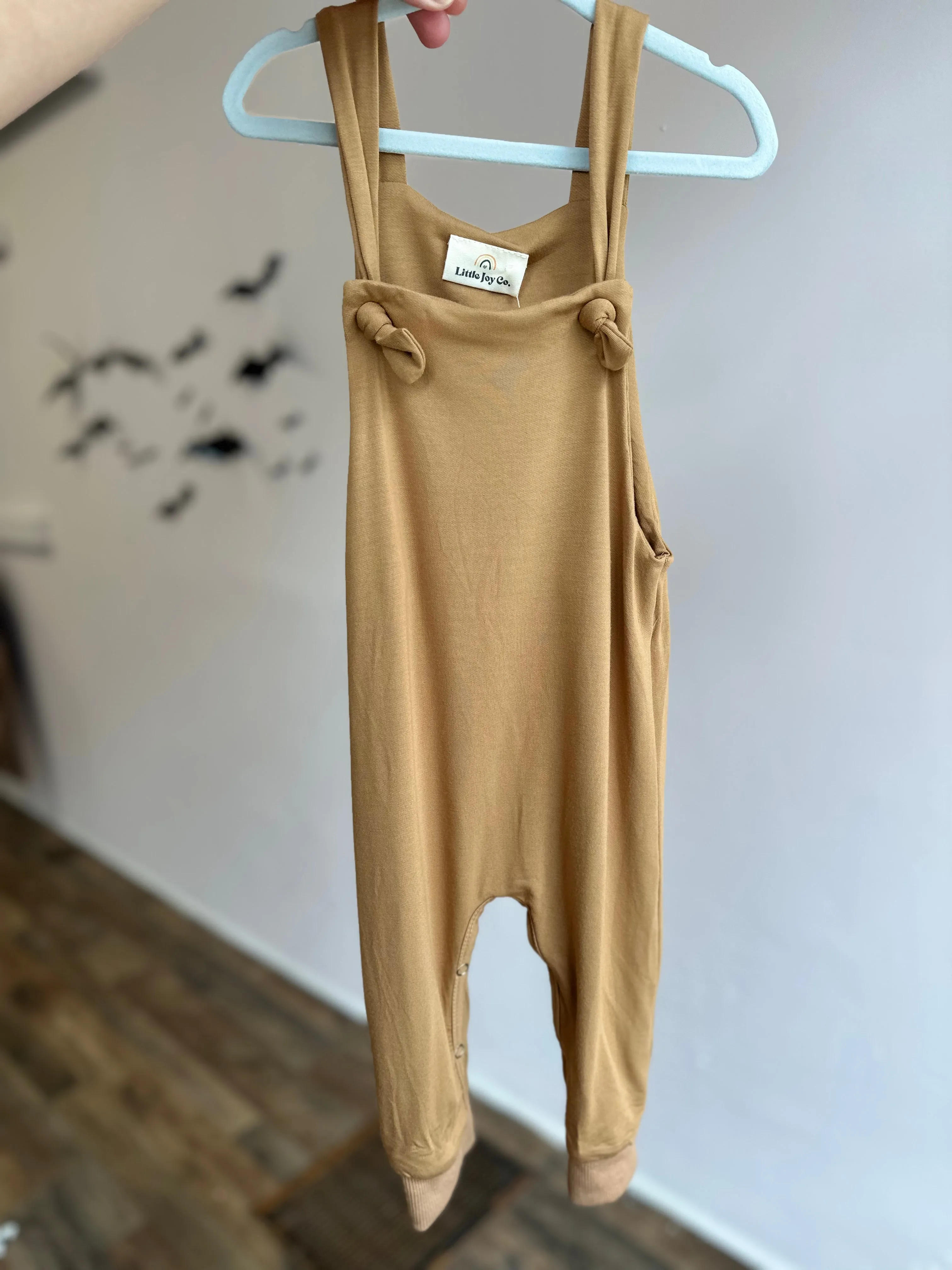 Camel Bamboo Knotted Overalls