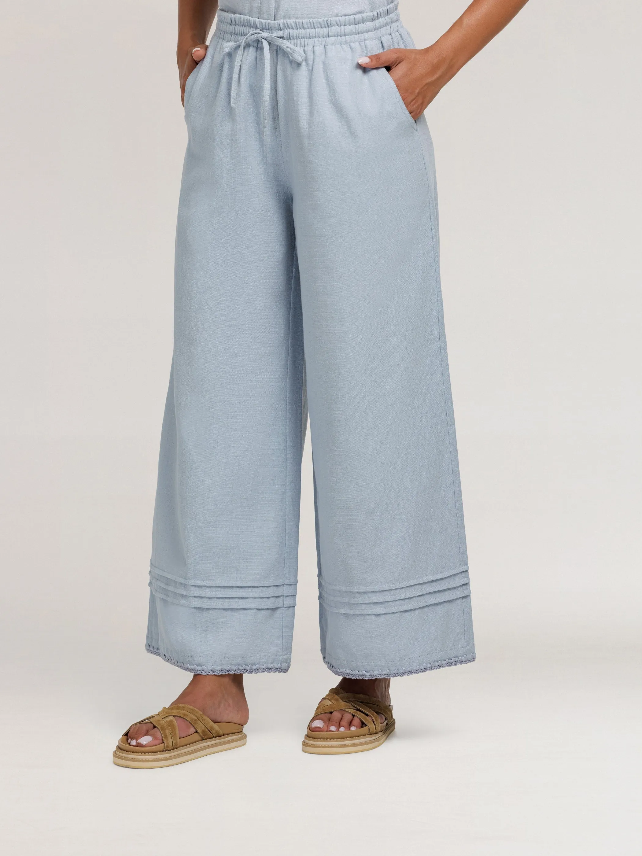 Carabella Cotton Pants Slate Blue