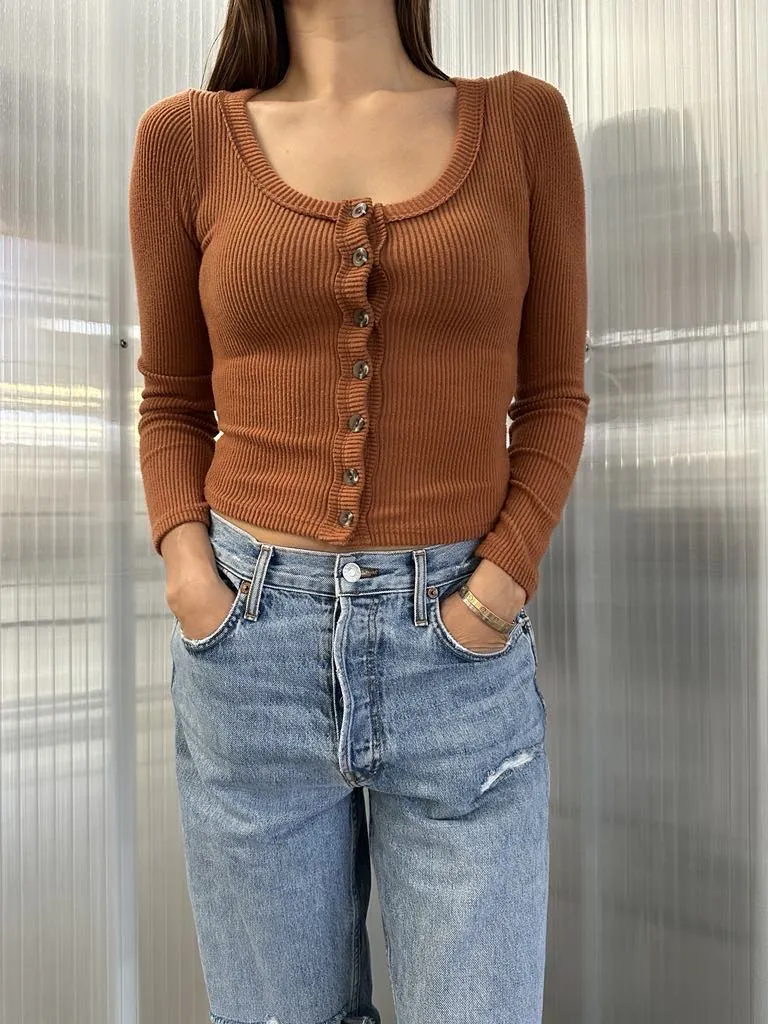 Cider and Spice Soft/Ribbed Long Sleeve Top