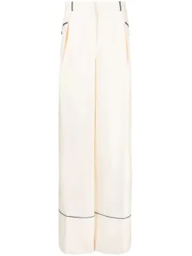 Contrast-Piping Silk Pyjama Trousers