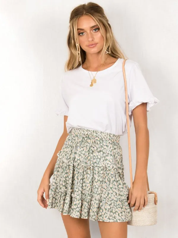 Cute Ruffle Mini Skirt