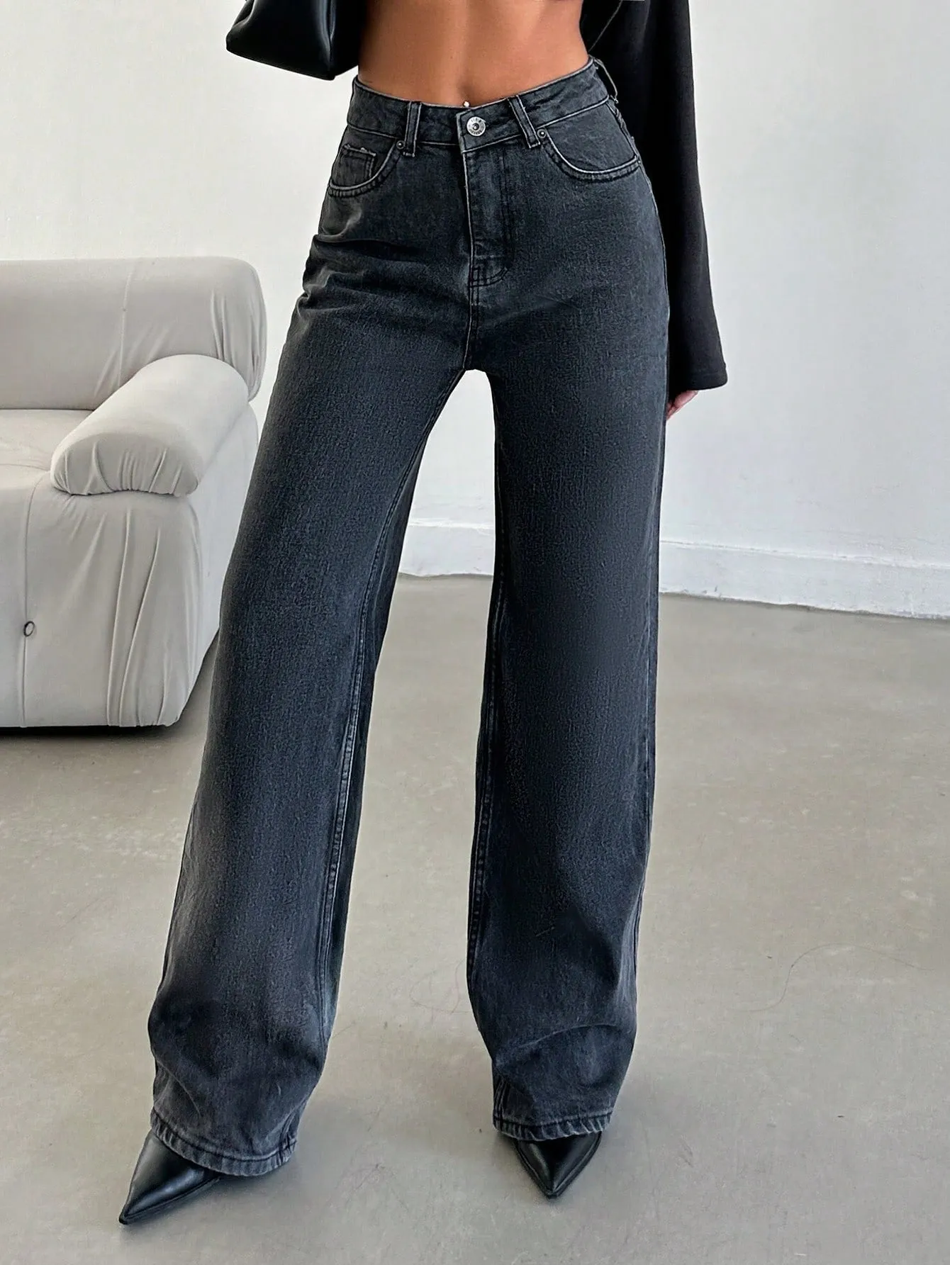 Deep Night Blue Wide Leg Jeans