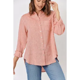 enveloppe - Linen Boyfriend Shirt Tangerine