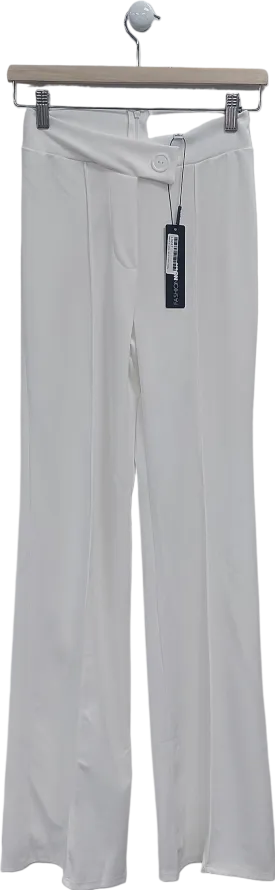 Fashion Nova White Call It Even Wide Leg Dress Pants UK S