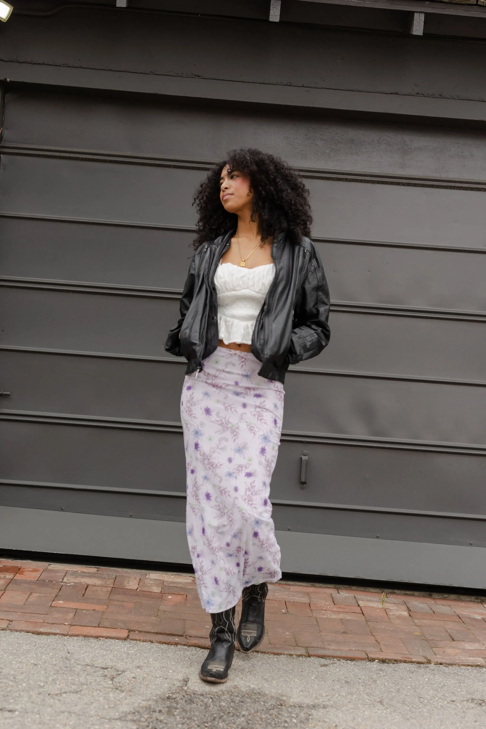 Floral Mesh Maxi Skirt