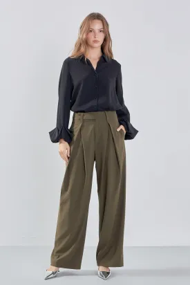 Front Pleat Wide Trousers