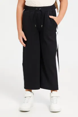 Girls Black Wide Leg Trousers