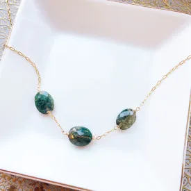 Green labradorite Trio Necklace