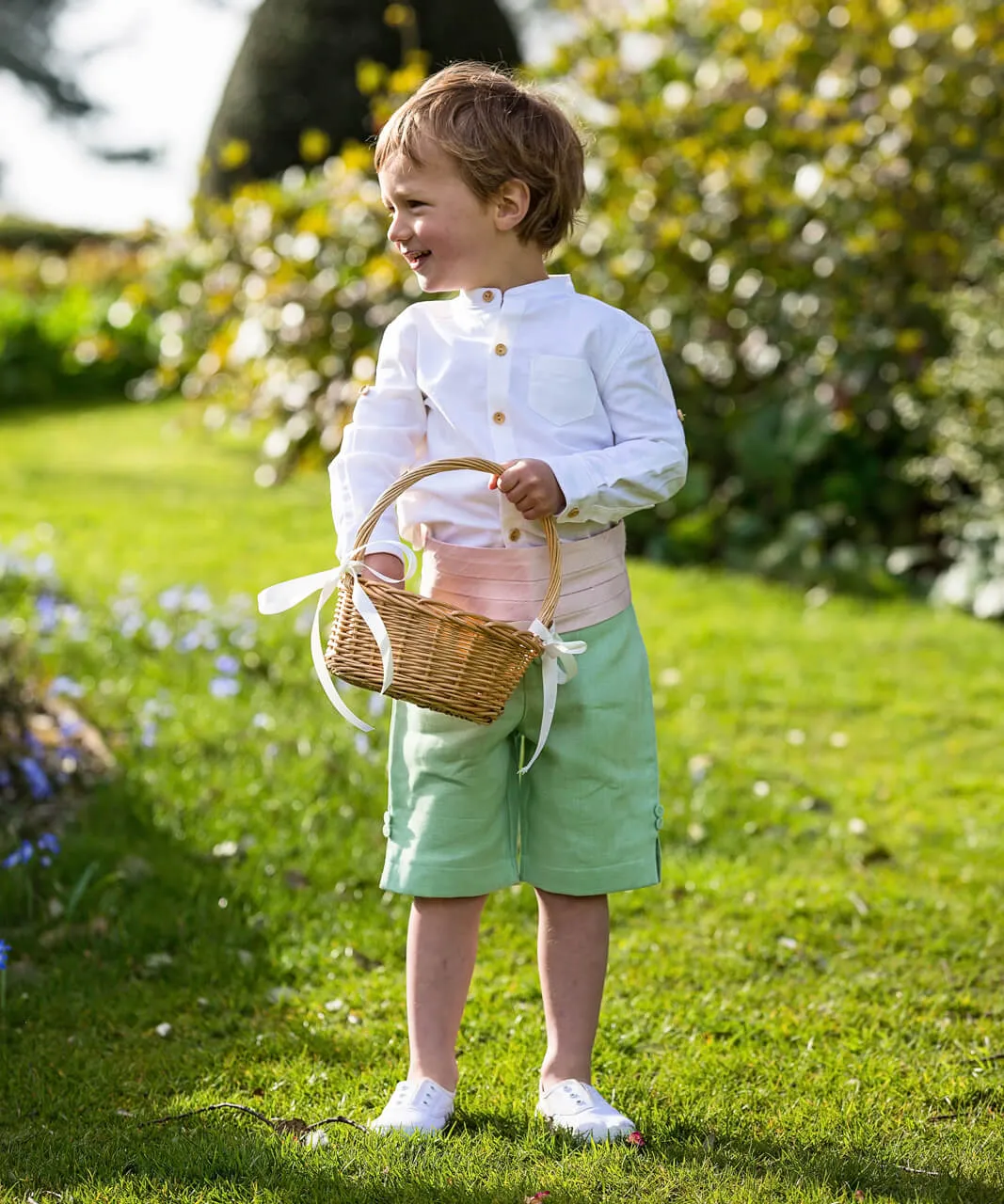 Green Linen Pageboy Shorts