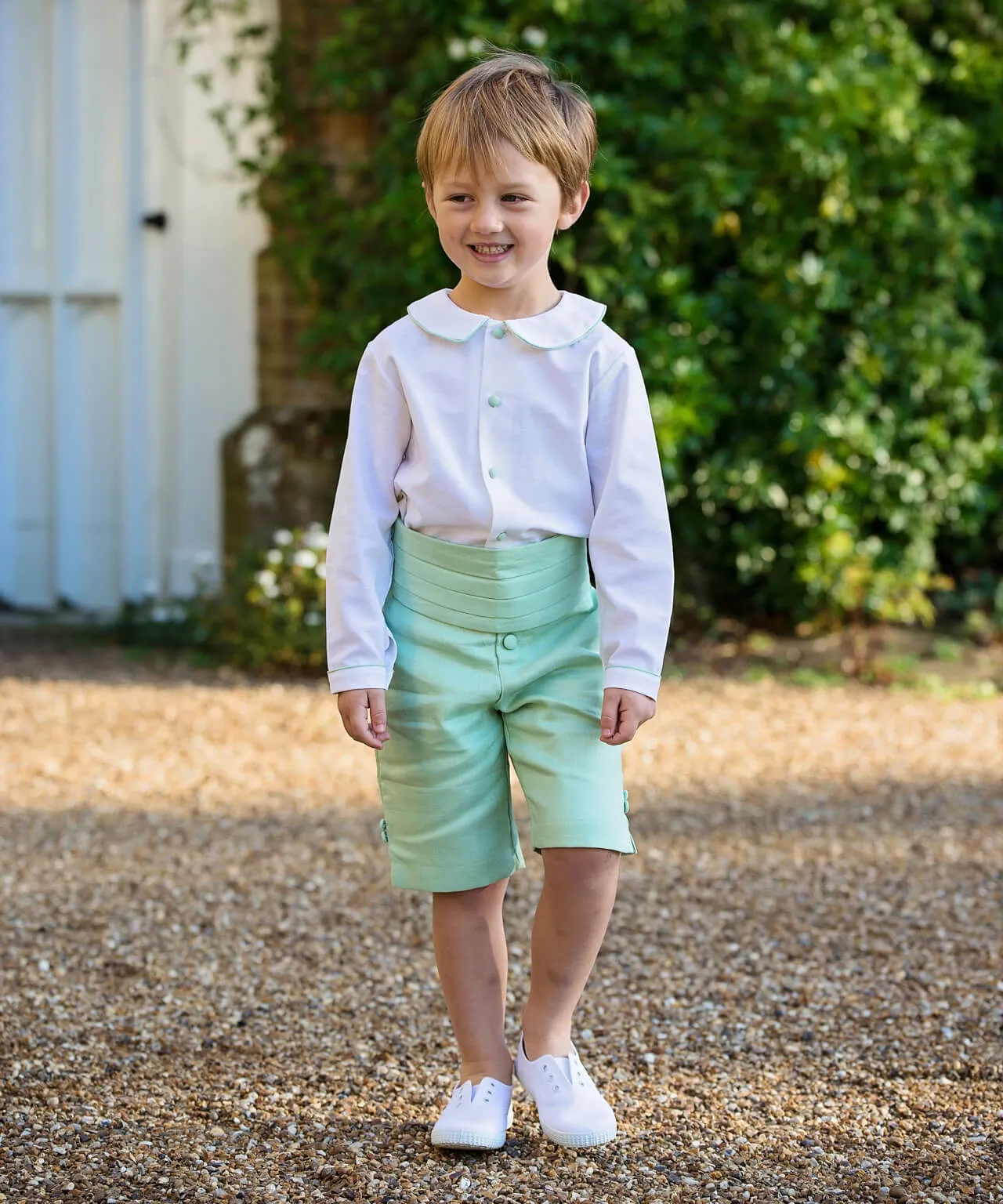 Green Linen Pageboy Shorts