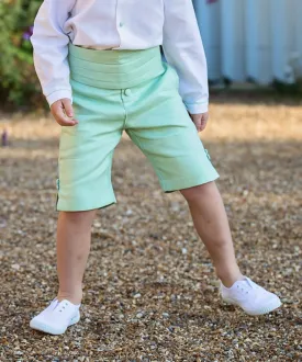 Green Linen Pageboy Shorts