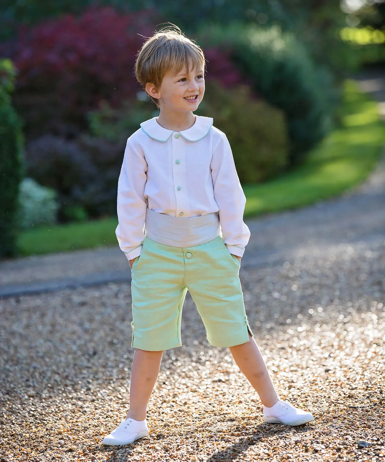 Green Linen Pageboy Shorts