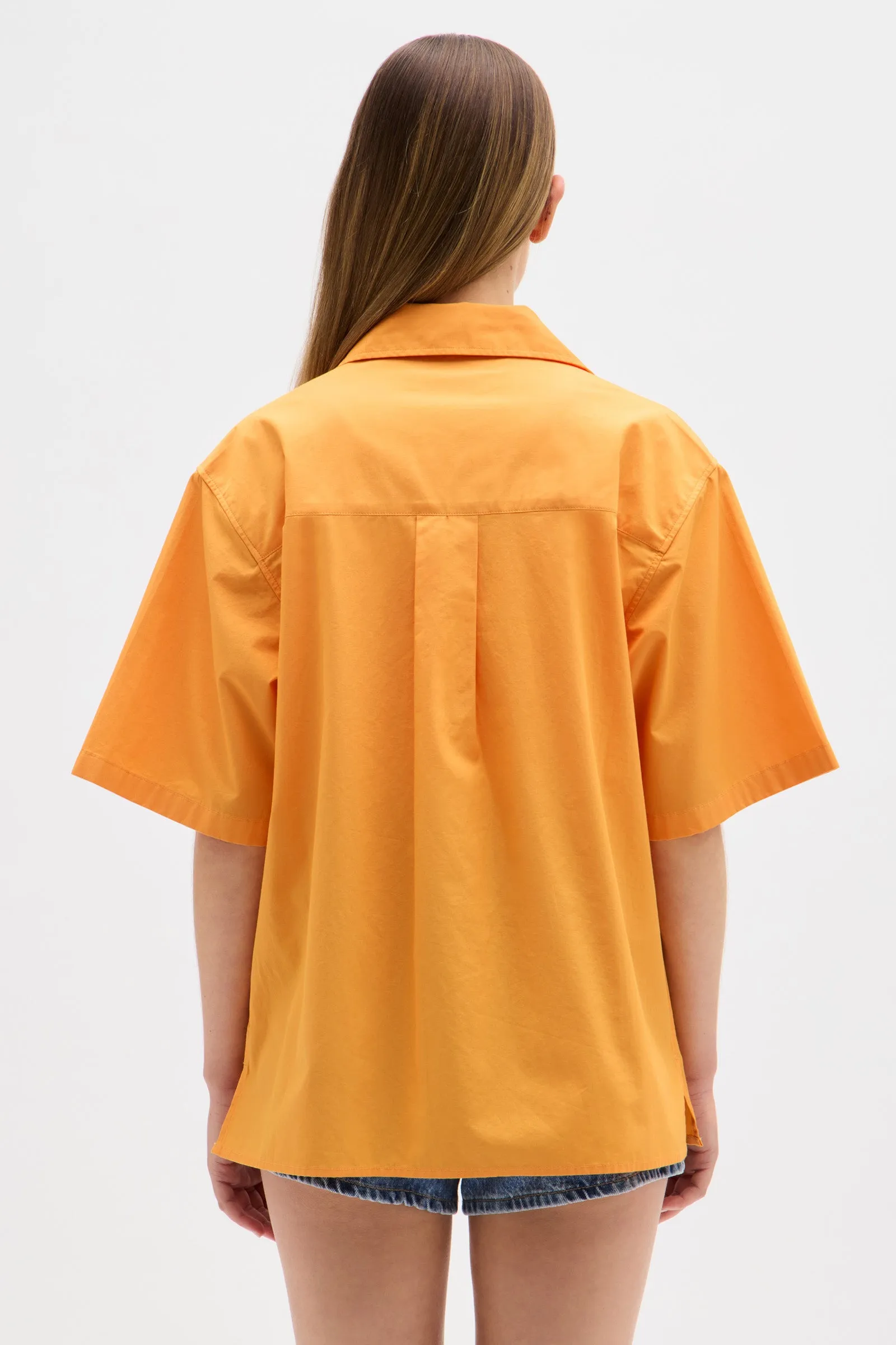 Haley Poplin Short Sleeve Shirt - Mandarin