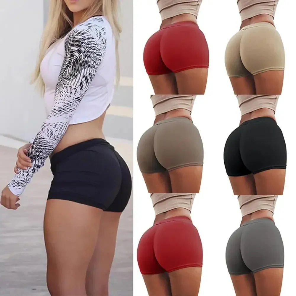 High Waist Stretched Summer Knitted Shorts Women Casual Mini Sexy Ribber Streetwear Basic Biker Shorts