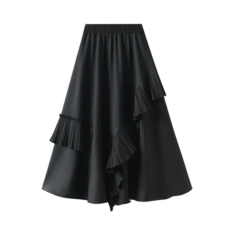 Irregular Skirt Women's Mid-length A-line Skirt 767