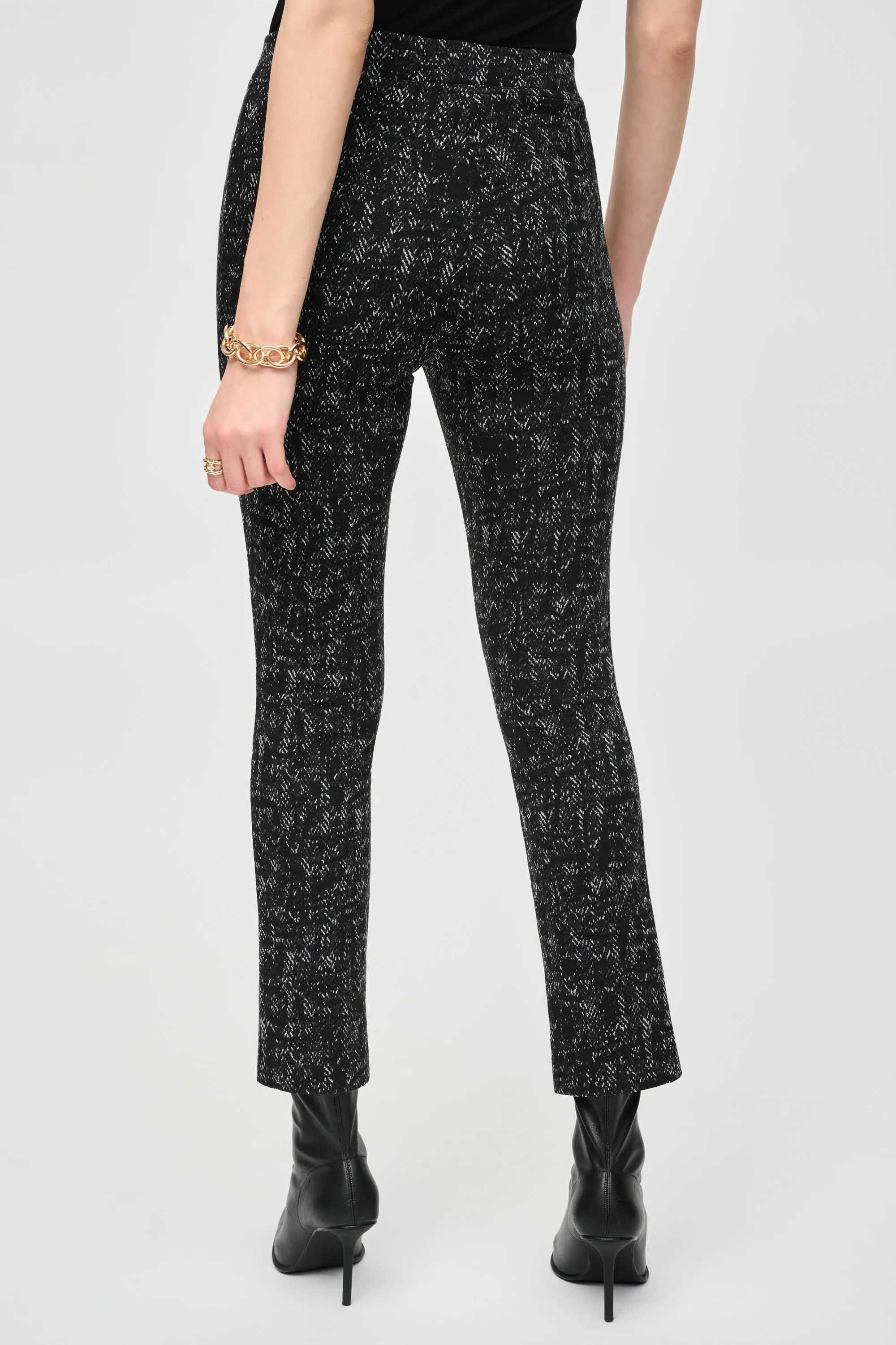 Jacquard Knit Chevron Slim Fit Pants by Joseph Ribkoff