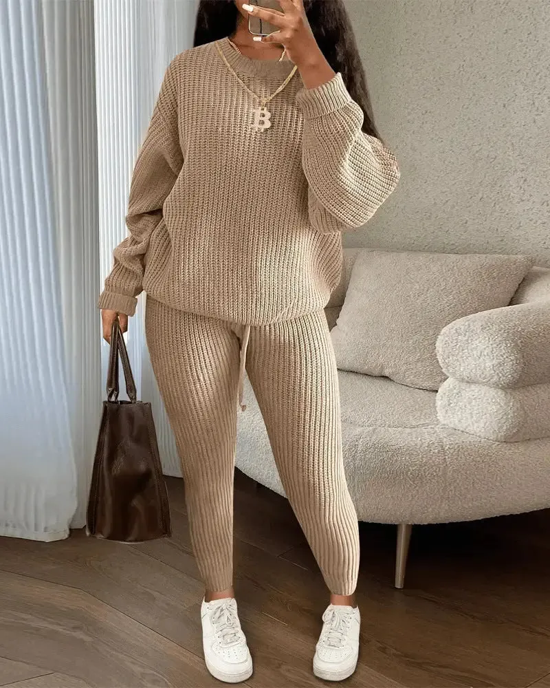 Knitted Wool Top And Trousers