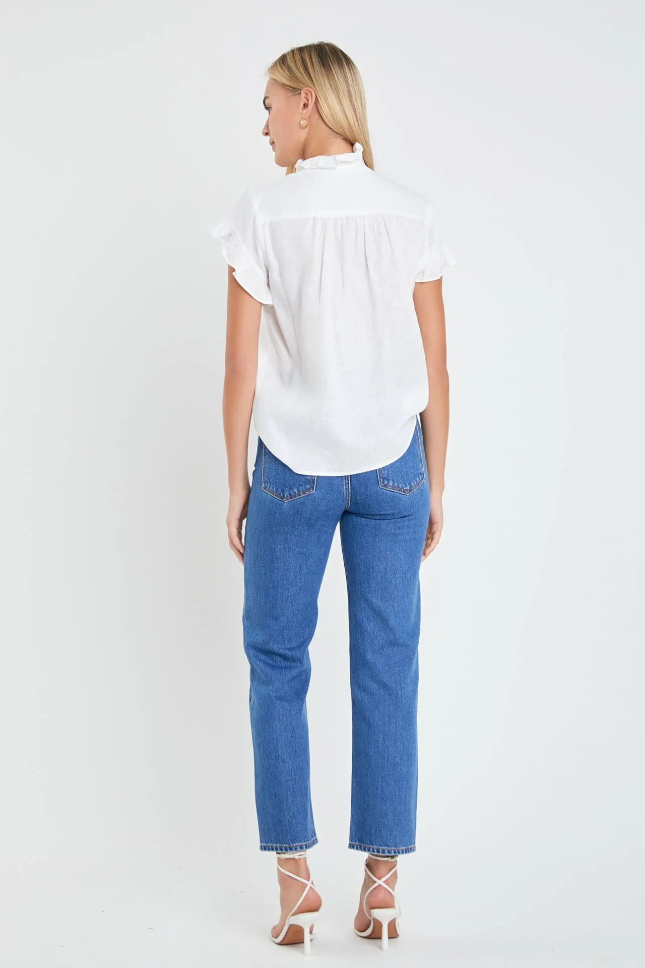 Linen Ruffle Shirt