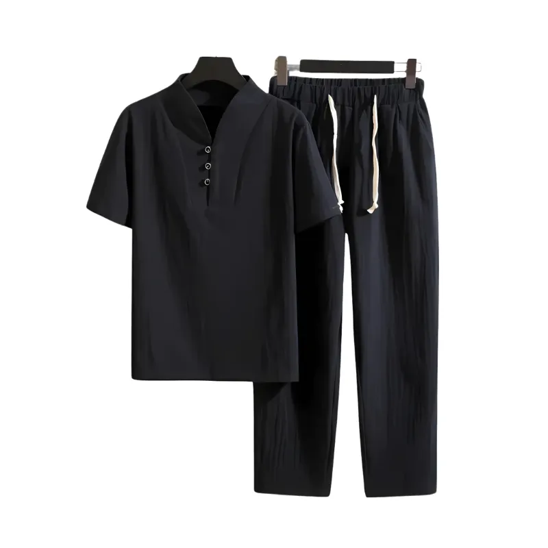 Linen Shirt and Trousers Set for Men