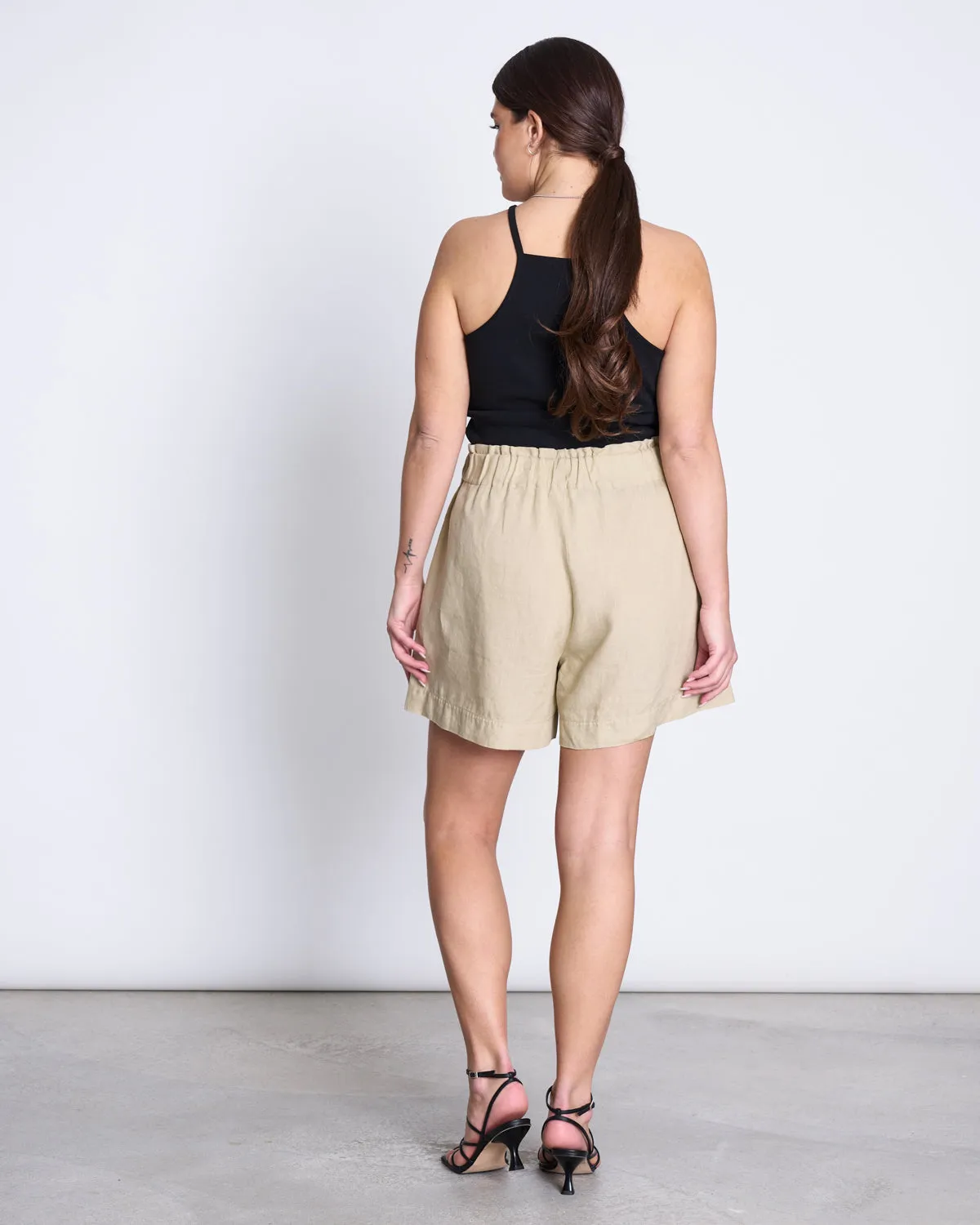 LINEN SHORTS TOURNAI SAND