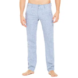 Linen Slim Fit Pants - Blue