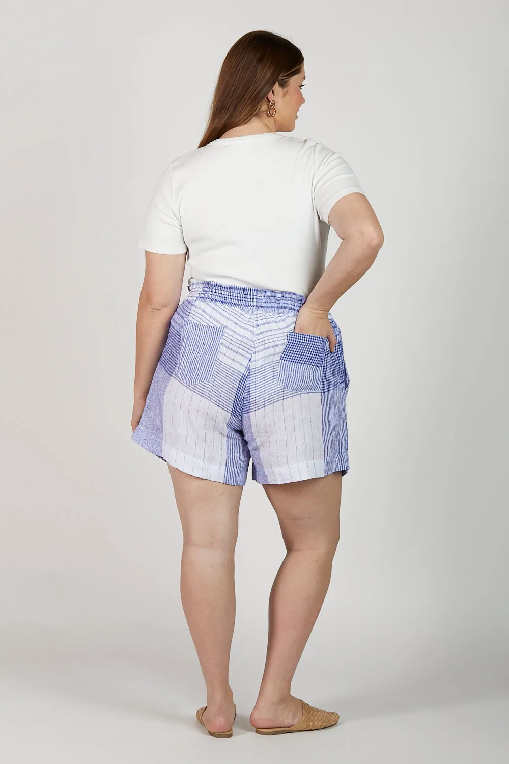 Lizey A-Line Linen Short in Saori