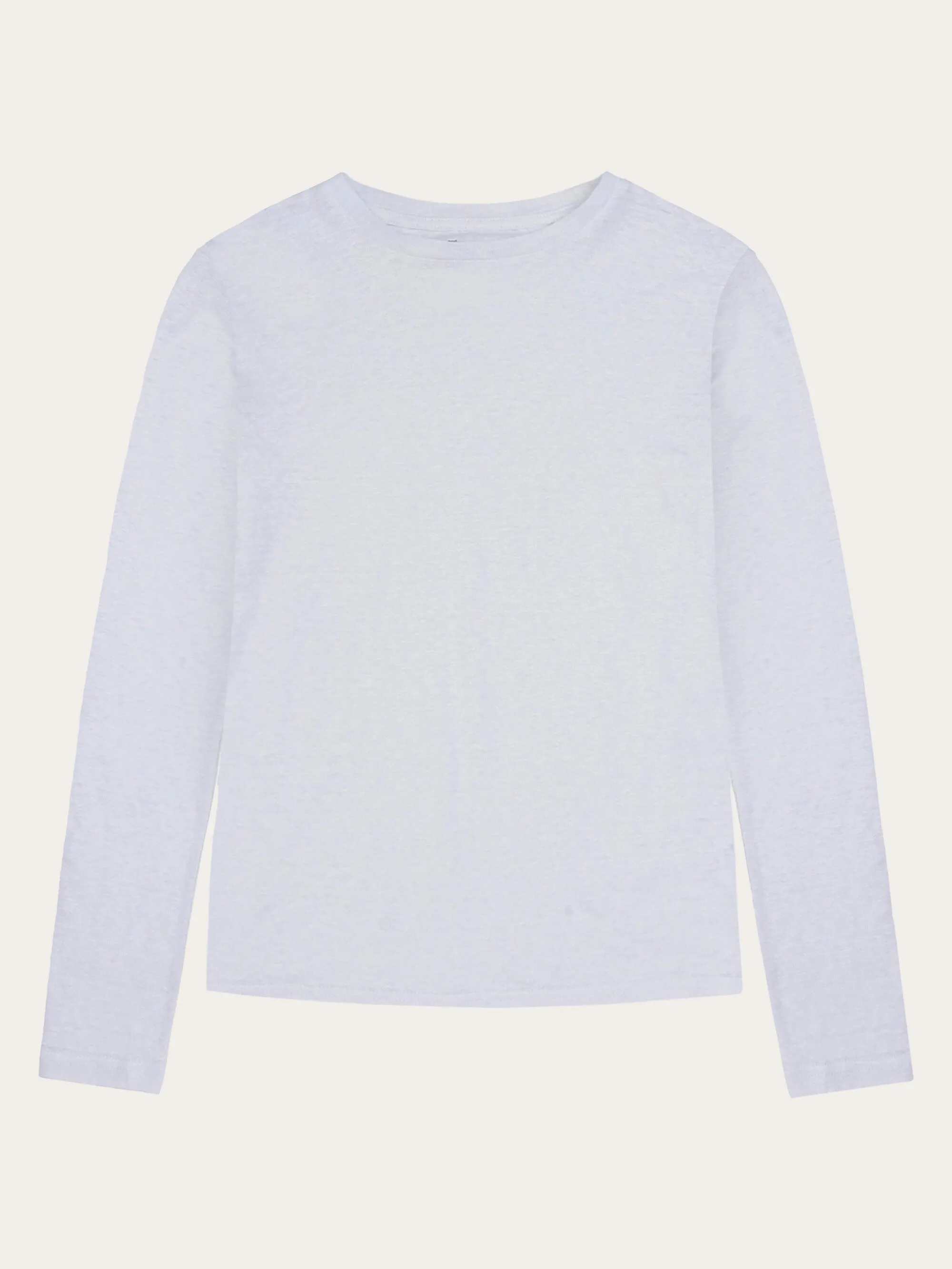 Long sleeve linen t-shirt - GOTS/Vegan - Bright White