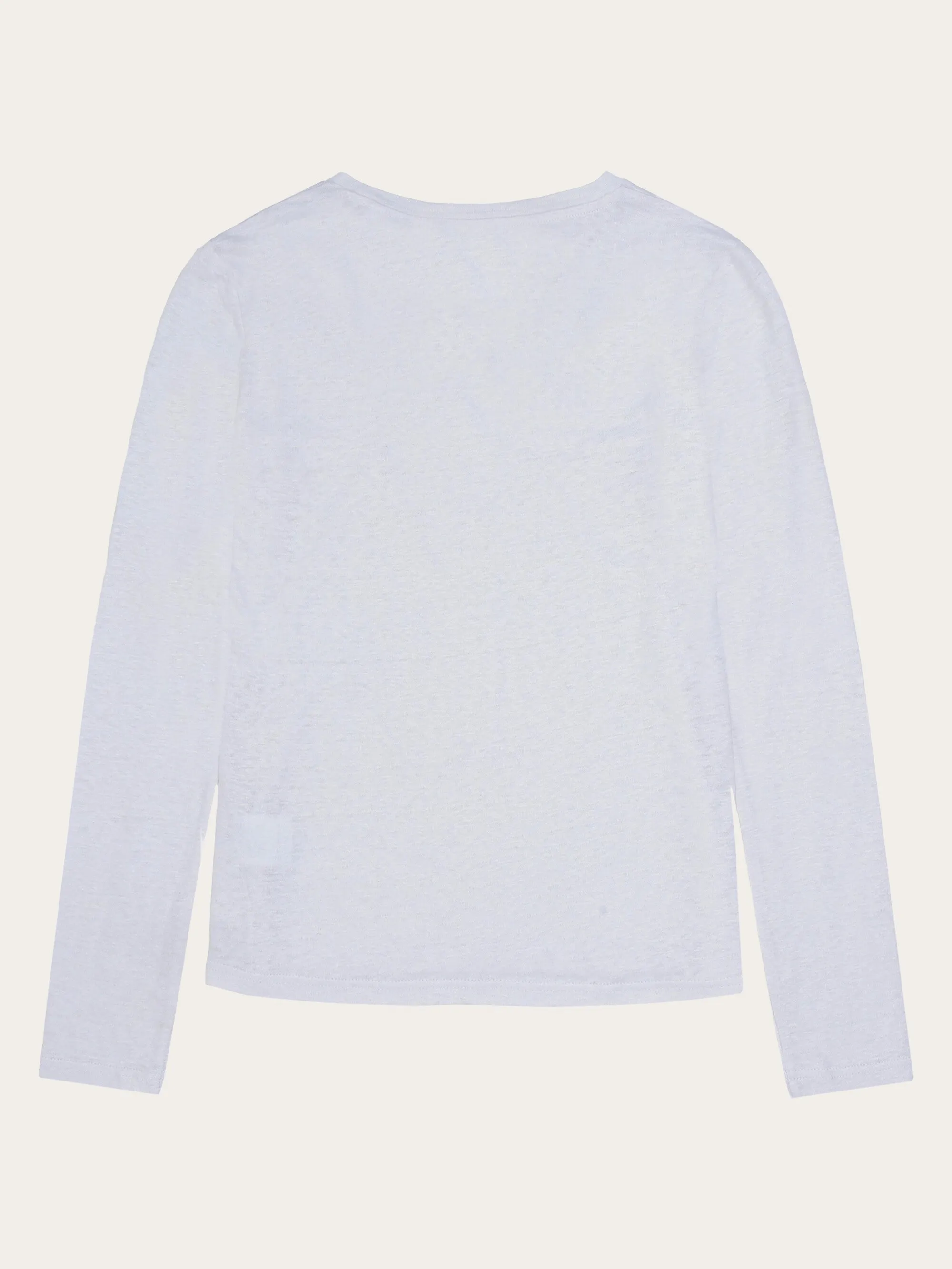 Long sleeve linen t-shirt - GOTS/Vegan - Bright White