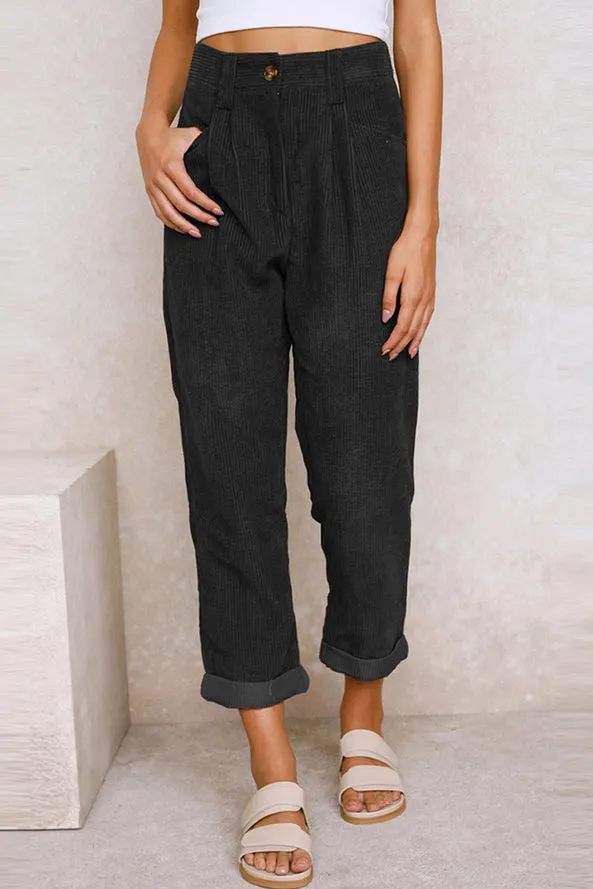 Loose Corduroy Wide Leg Pant