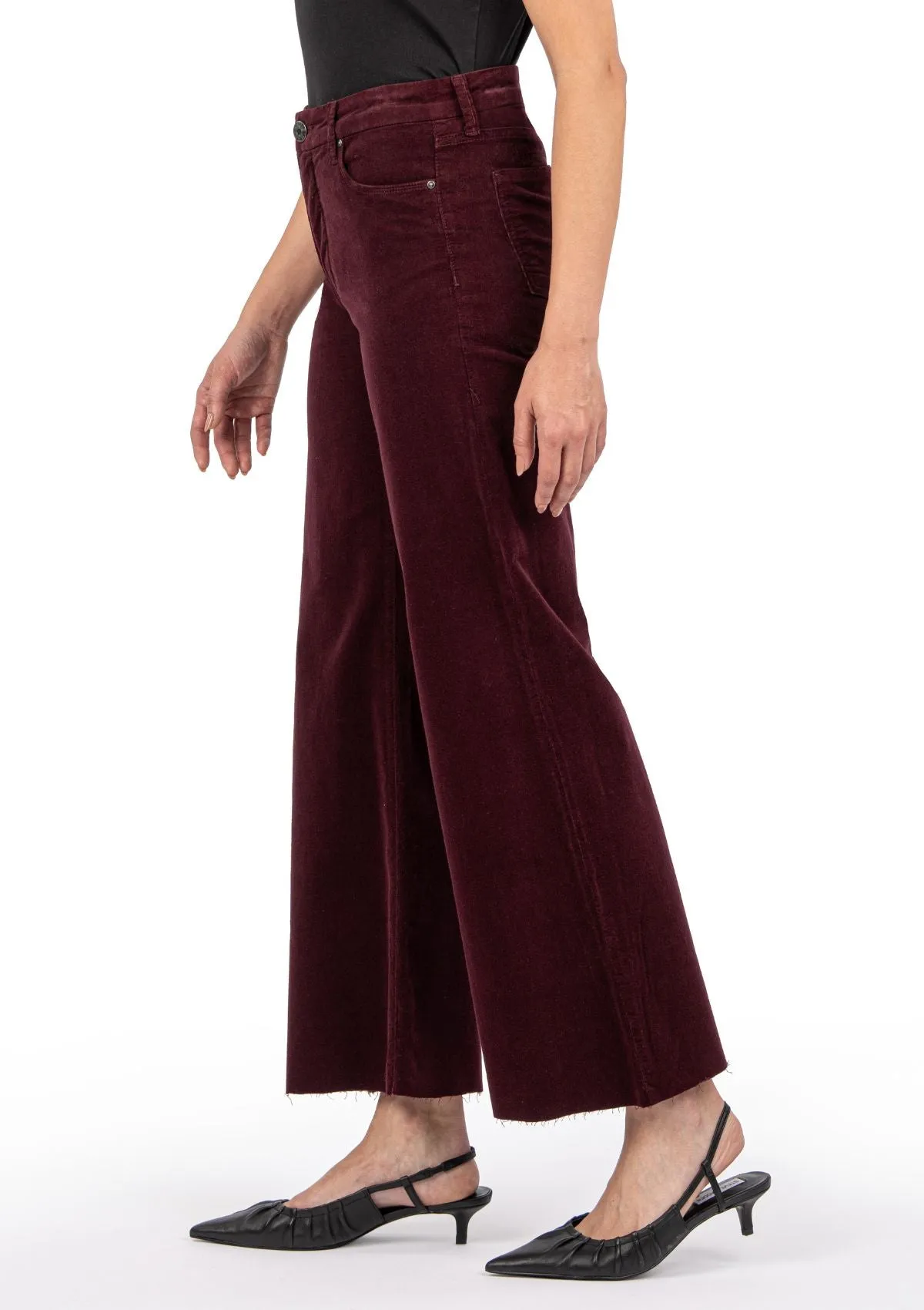 Meg High Rise Fab Ab Wide Leg Jeans - Dark Plum