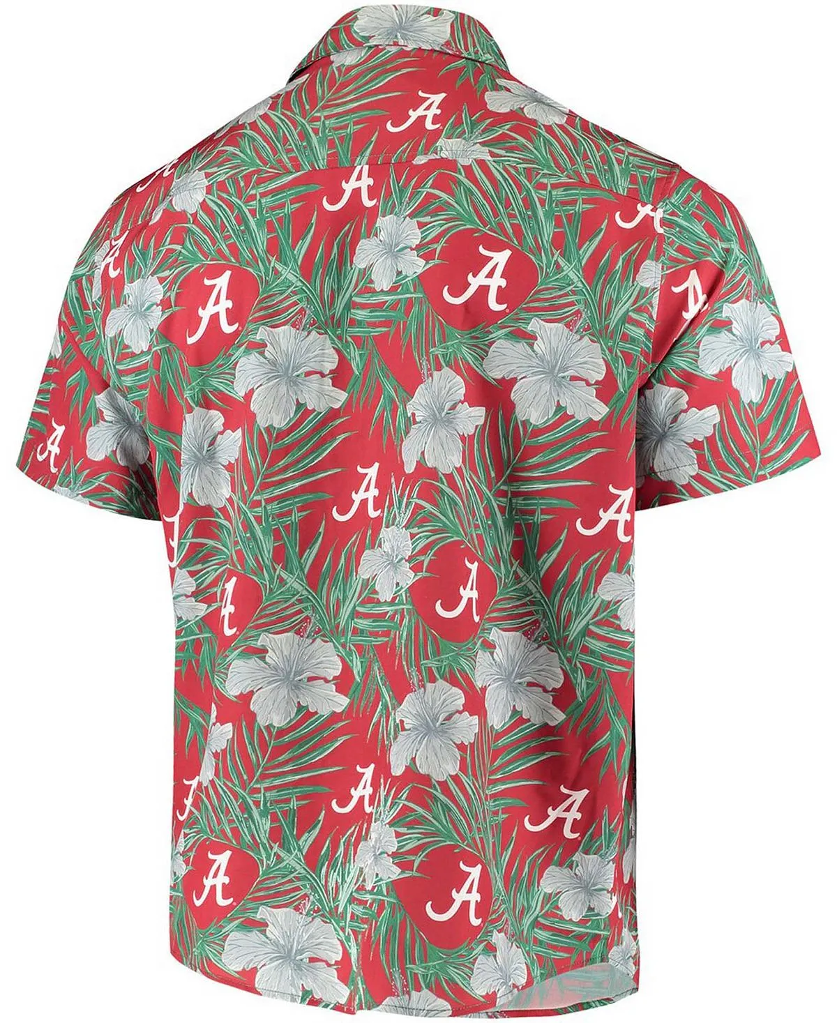 Men's crimson alabama crimson tide floral print button down shirt FOCO