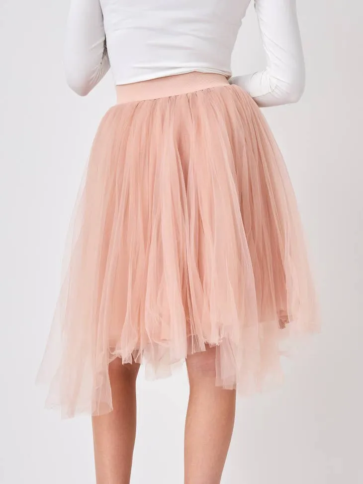 Mid-length tulle skirt