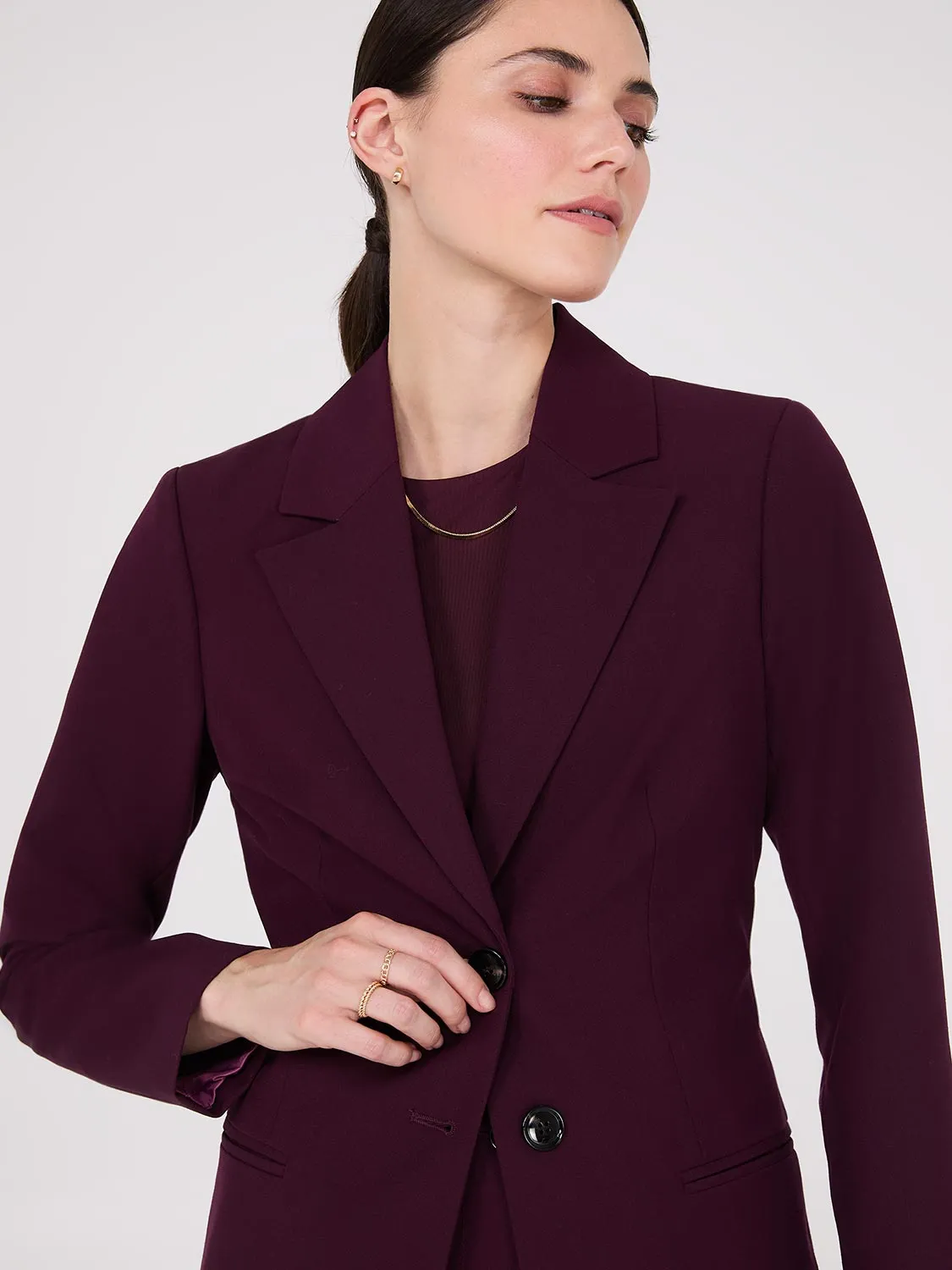 Notch Collar 2-Button Blazer