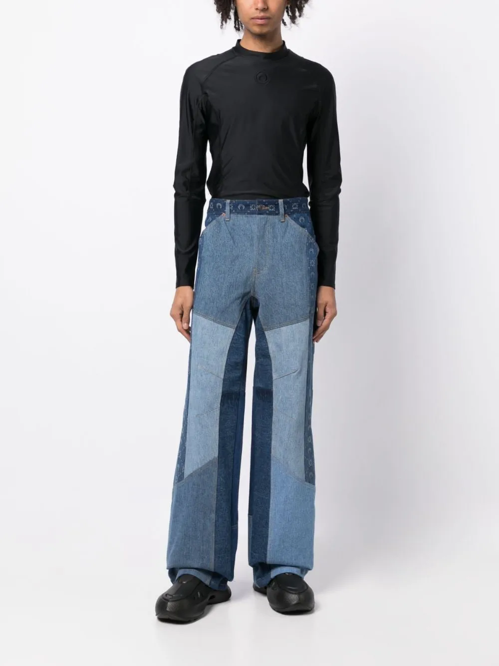 Patchwork Wide-Leg Jeans