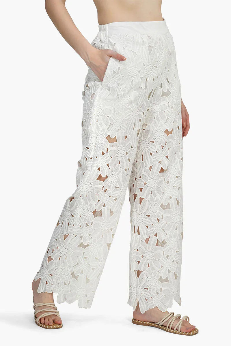 Pearl Lace Flower Trouser