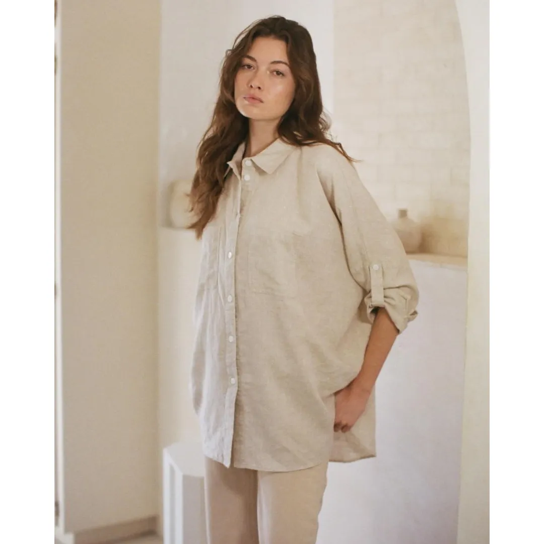 Peyton Button Down Shirt - Beige