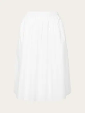 Poplin elastic waist skirt - Bright White