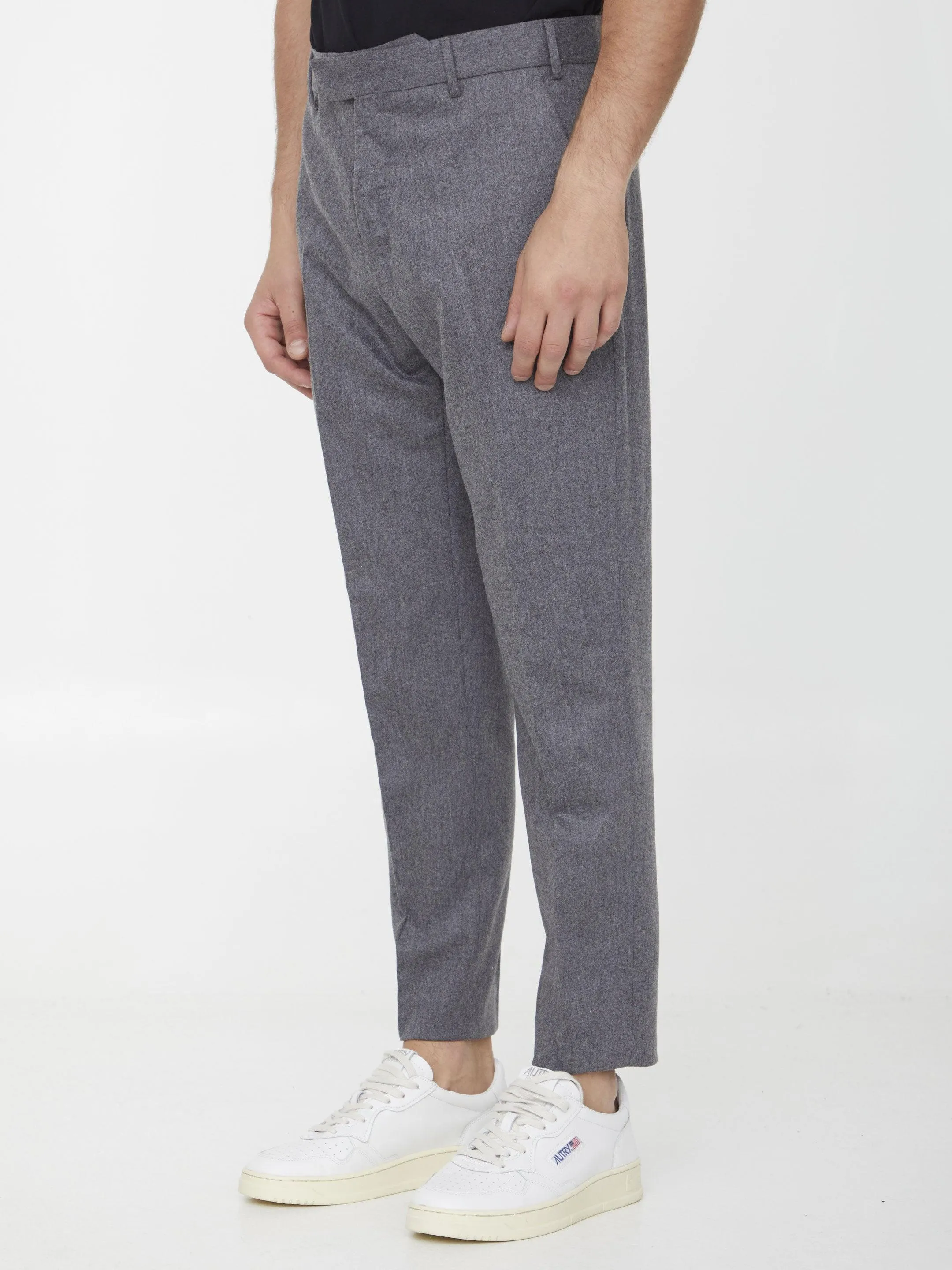 Pt Torino Grey Wool Trousers