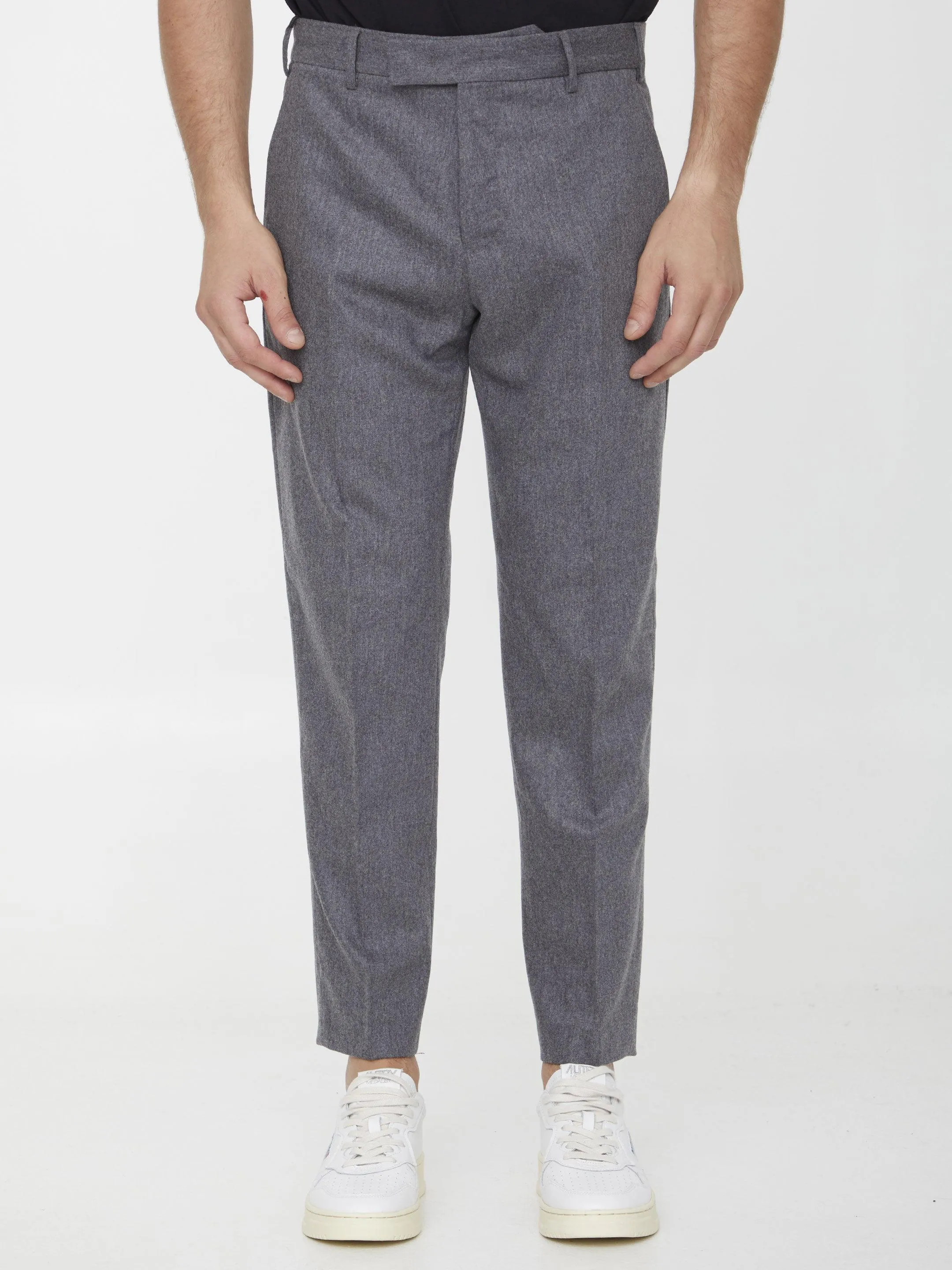 Pt Torino Grey Wool Trousers